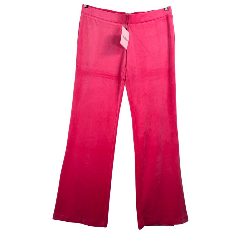 Juicy Couture low rise Velour flare pants Bling track Pants Y2K Pink sz L